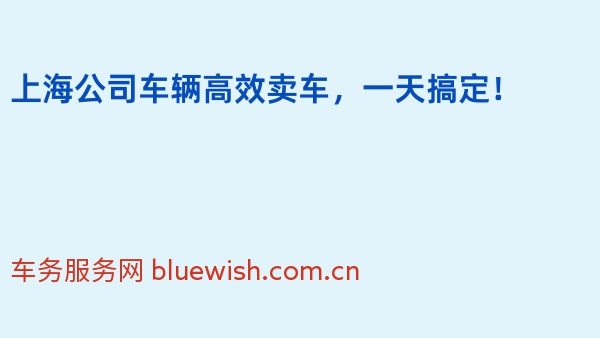 上海公司车辆高效卖车，一天搞定！