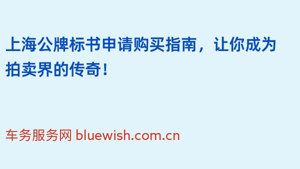 上海公牌标书申请购买指南，让你成为拍卖界的传奇！